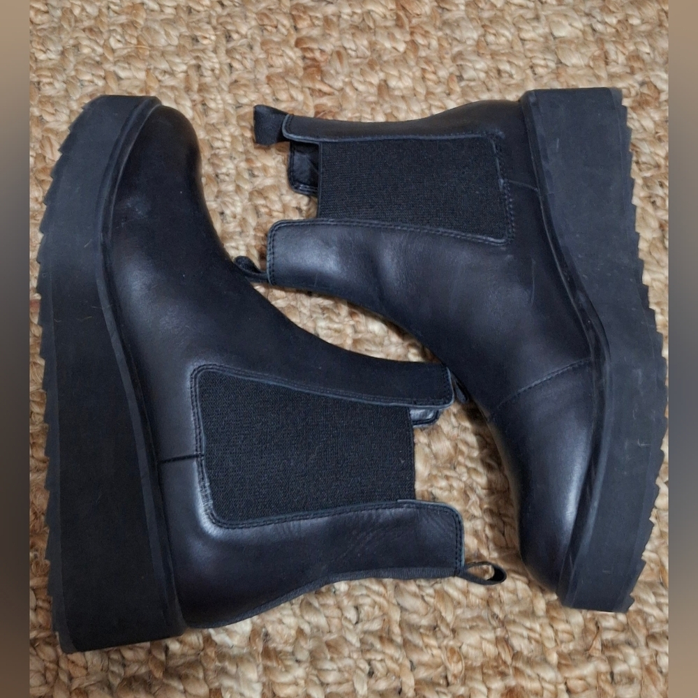 G-Star Strett Flatform Chelsea Sneakers Women 9 Black Leather Boot whymsygoth 82 - Picture 5 of 11